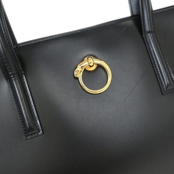Cartier Black Leather Panthere 2way Tote Handbag - Picture 5 of 12
